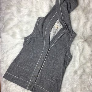Eileen Fisher - Gray Hooded Vest
